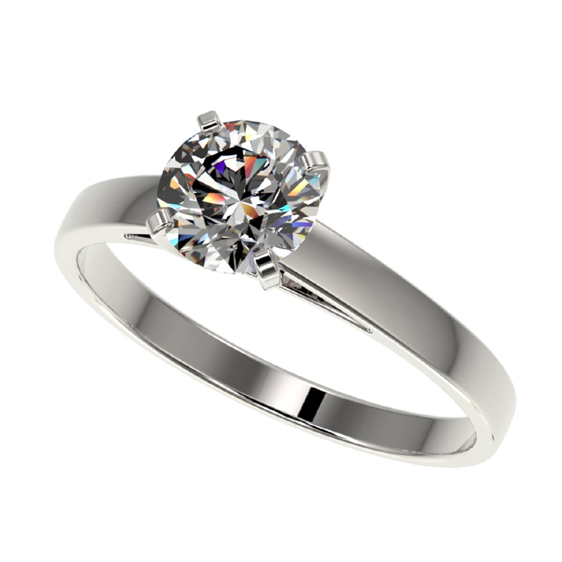 1.07 CTW Certified H-SI/I Quality Diamond Solitaire: REF-199A5X -36510 ---- 1.07 CTW Certified H-SI/I Quality Diamond Solitaire Engagement Ring 10K White Gold ---- Luxury Designer Brand Ring Appraised at $13,300 Certificate Number US36510 10k White gold