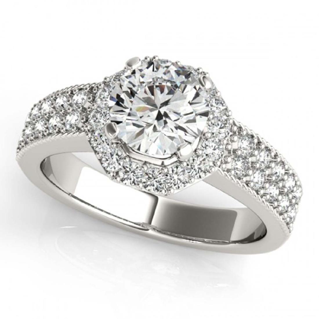 1.40 CTW VS/SI Diamond Solitaire Halo Ring 18K White: REF-401W5G - SKU:27075 ---- 1.4 CTW Certified VS/SI Diamond Solitaire Halo Ring 18K White Gold DEBEERA Designer Brand Luxury Jewelry, made in the USA DEBEERA Suggested Retail Price: $19,850 Factory of