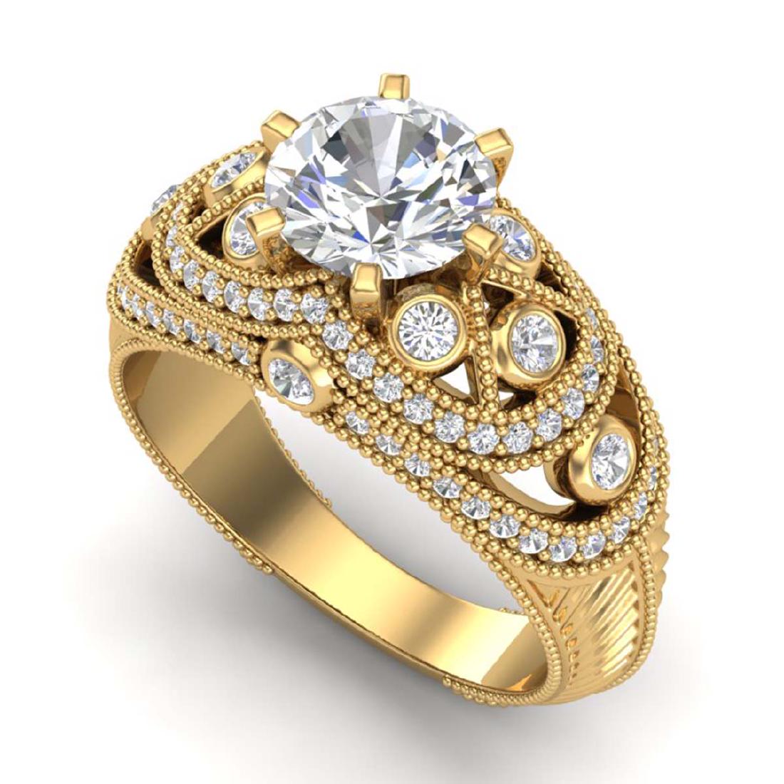 2 CTW VS/SI Diamond Solitaire Art Deco Ring 18K Gold -: REF-581W8G - SKU:37114 ---- 2 CTW VS/SI Diamond Solitaire Art Deco Ring 18K Gold JEWLION Designer Brand Luxury Jewelry, made in the USA JEWLION Suggested Retail Price: $32,000 Factory offers perfect f