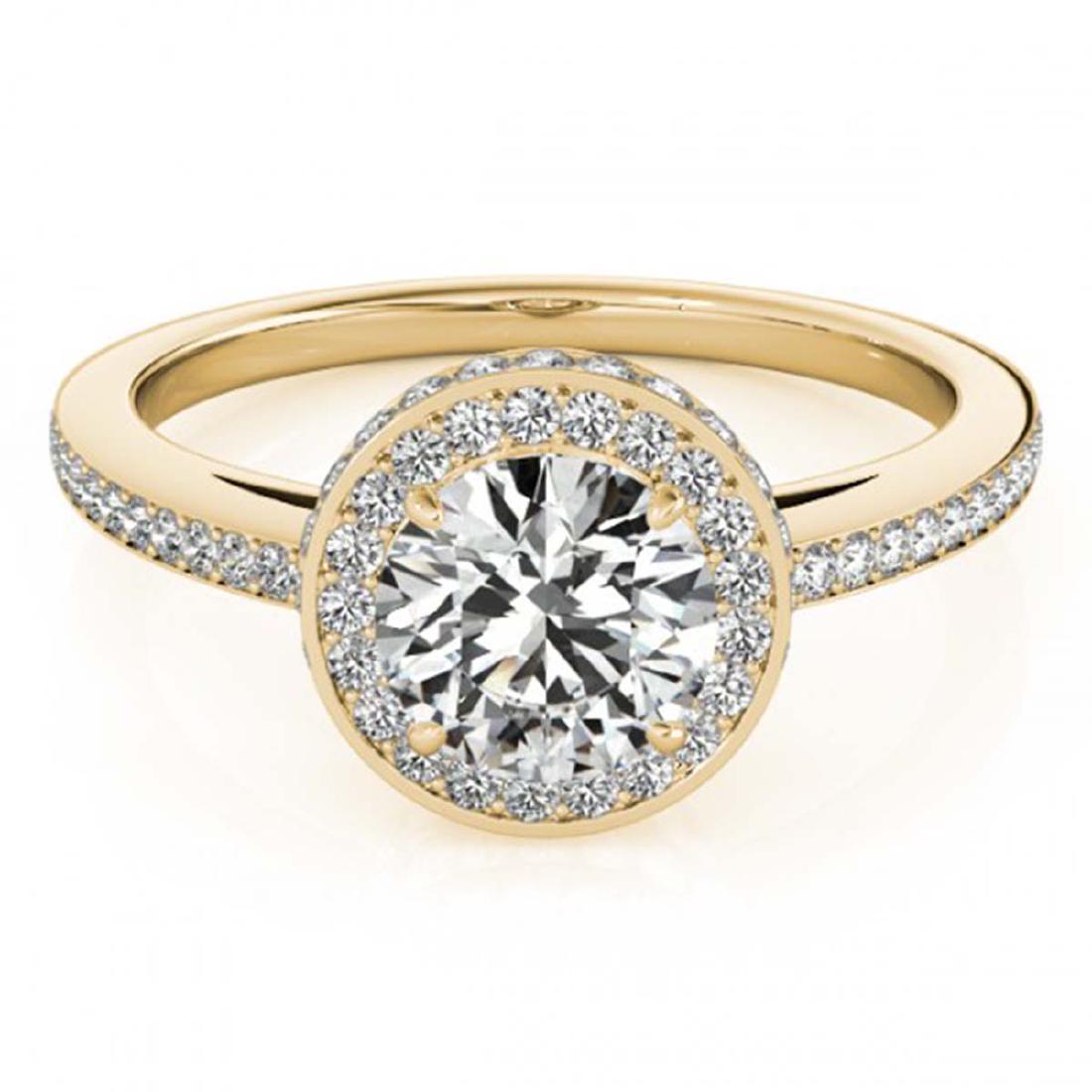 1 CTW VS/SI Diamond Solitaire Halo Ring 18K Yellow Gold: REF-143G6N - SKU:26918 ---- 1 CTW Certified VS/SI Diamond Solitaire Halo Ring 18K Yellow Gold DEBEERA Designer Brand Luxury Jewelry, made in the USA DEBEERA Suggested Retail Price: $7,900 Factory offe
