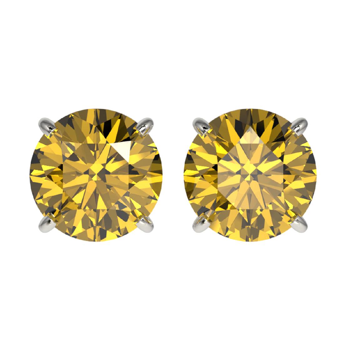 2.50 ctw Intense Yellow Diamond Stud Earrings 10K White: REF-427A5V - SKU:33108 ---- 2.50 ctw Intense Yellow Diamond Stud Earrings 10K White Gold Designer Brand Luxury Jewelry, made in the USA Suggested Retail Price: $19,950 Factory offers perfect factory s