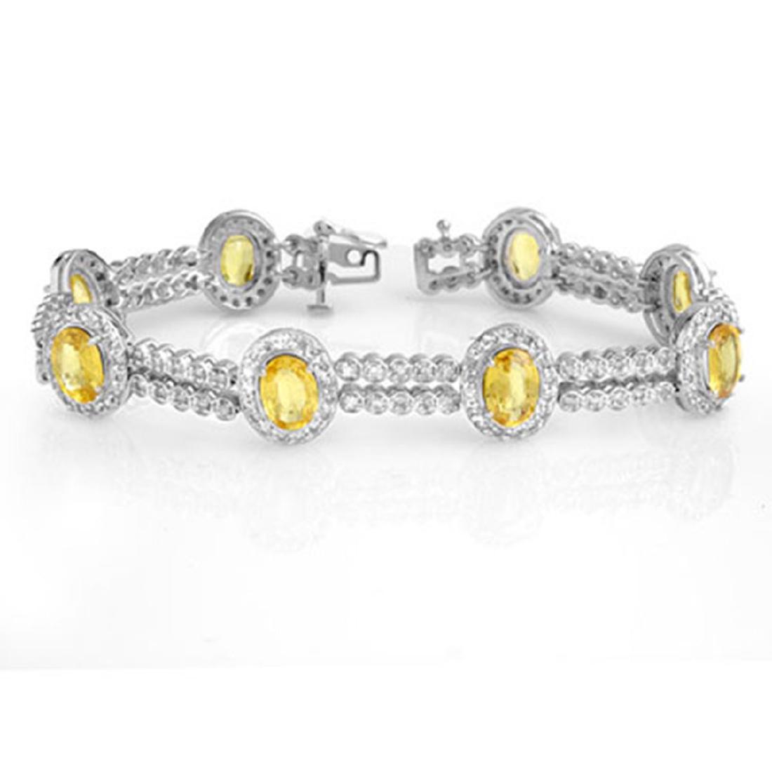 17.25 ctw Yellow Sapphire & Diamond Bracelet 14K White: REF-400A2V - SKU:10051 ---- 17.25 ctw Yellow Sapphire & Diamond Bracelet 14K White Gold Designer Brand Luxury Jewelry, made in the USA Suggested Retail Price: $28,600 Factory offers perfect factory si