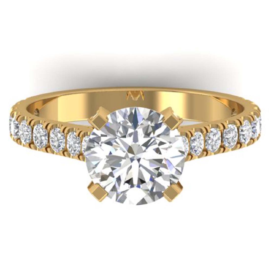 2.4 ctw VS/SI Diamond Solitaire Art Deco Ring 14K: REF-589K7W - SKU:30443 ---- 2.4 ctw VS/SI Diamond Solitaire Art Deco Ring 14K Yellow Gold Designer Brand Luxury Jewelry, made in the USA Suggested Retail Price: $33,350 Factory offers perfect factory 