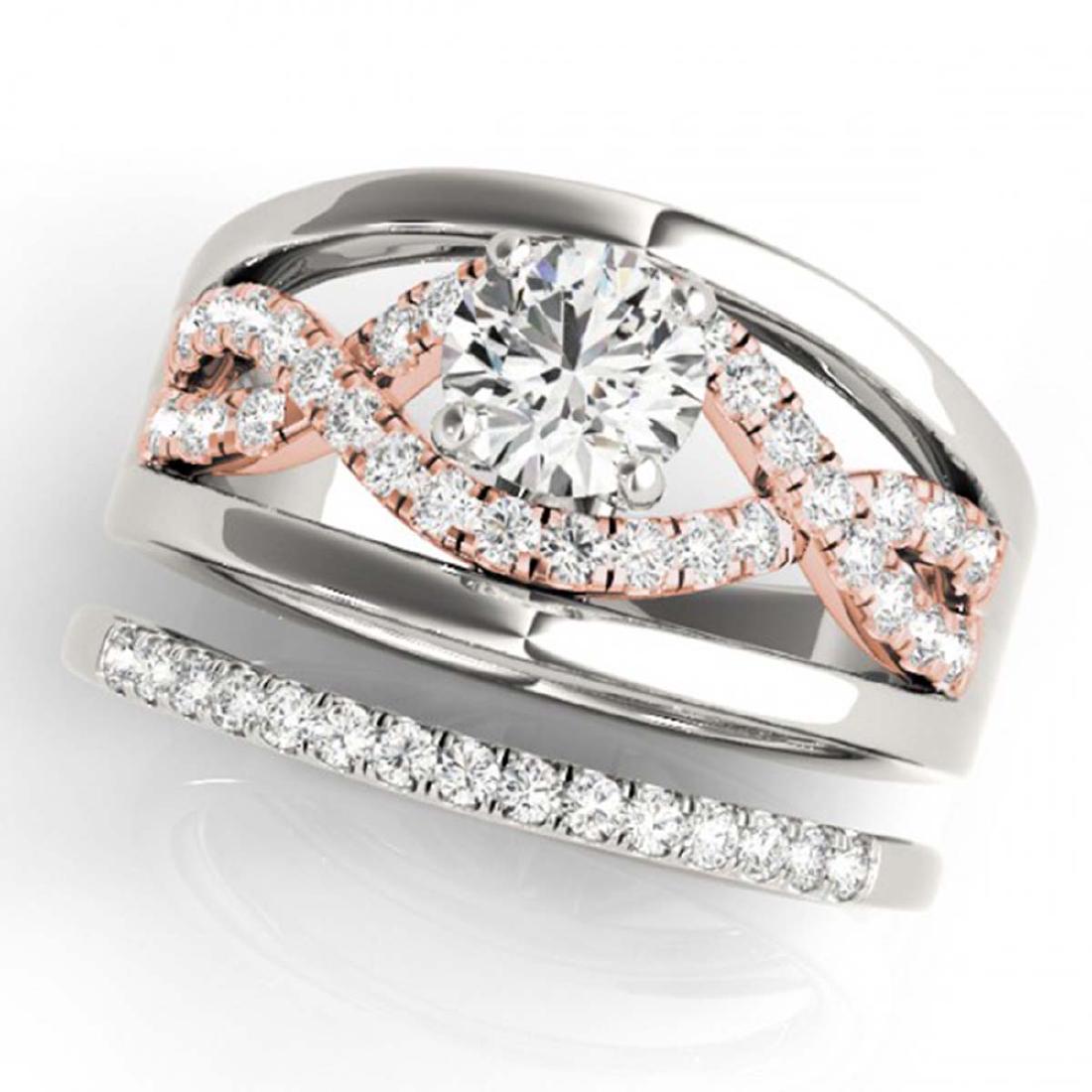 1.29 ctw VS/SI Diamond Solitaire 2pc Set 14K White &: REF-176X4R - SKU:31946 ---- 1.29 ctw VS/SI Diamond Solitaire 2pc Set 14K White & Rose Gold Designer Brand Luxury Jewelry, made in the USA Suggested Retail Price: $12,950 Factory offers perfect factory