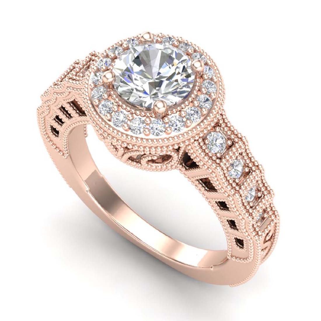 1.53 ctw VS/SI Diamond Solitaire Art Deco Ring 18K Rose: REF-454W5H - SKU:36960 ---- 1.53 ctw VS/SI Diamond Solitaire Art Deco Ring 18K Rose Gold Designer Brand Luxury Jewelry, made in the USA Suggested Retail Price: $25,000 Factory offers perfect factory s
