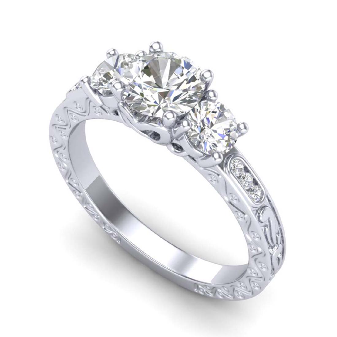 1.41 ctw VS/SI Diamond Solitaire Art Deco 3 Stone Ring: REF-263A6V - SKU:37007 ---- 1.41 ctw VS/SI Diamond Solitaire Art Deco 3 Stone Ring 18K White Gold Designer Brand Luxury Jewelry, made in the USA Suggested Retail Price: $14,500 Factory offers perfect 