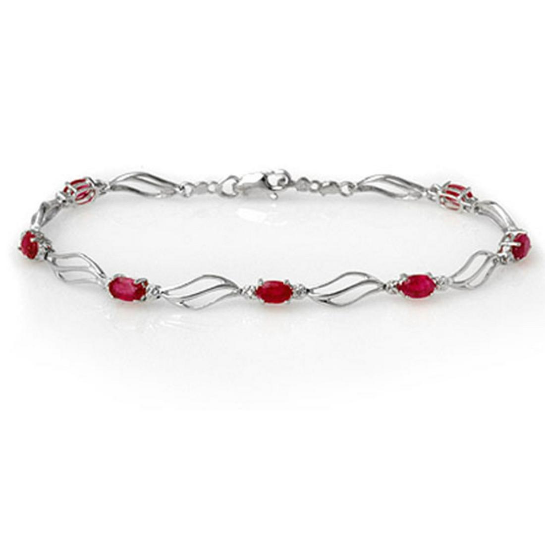 3.02 ctw Ruby & Diamond Bracelet 10K White Gold -: REF-40H2M - SKU:10858 ---- 3.02 ctw Ruby & Diamond Bracelet 10K White Gold Designer Brand Luxury Jewelry, made in the USA Suggested Retail Price: $2,650 Factory offers perfect factory sizing, for all 