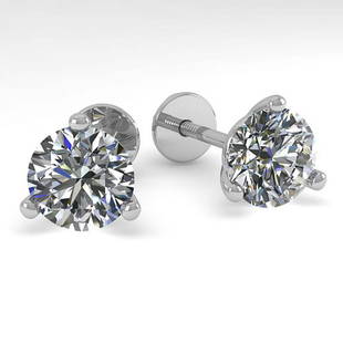 2.0 ctw VS/SI Diamond Stud Martini Earrings 18K White: REF-570N2A - SKU:32214 ---- 2.0 ctw VS/SI Diamond Stud Martini Earrings 18K White Gold Designer Brand Luxury Jewelry, made in the USA Suggested Retail Price: $30,400 Factory offers perfect