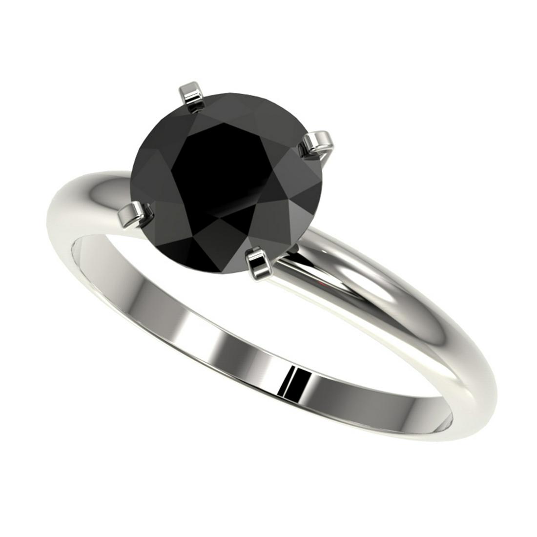 2 ctw Fancy Black Diamond Solitaire Ring 10K White Gold: REF-58M5F - SKU:32935 ---- 2 ctw Fancy Black Diamond Solitaire Ring 10K White Gold Designer Brand Luxury Jewelry, made in the USA Suggested Retail Price: $2,750 Factory offers perfect factory sizing, 