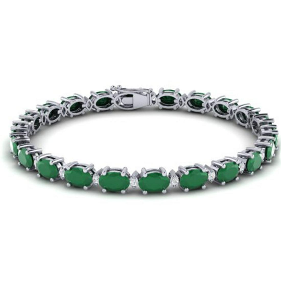 23.5 ctw Emerald & VS/SI Diamond Eternity Bracelet 10K: REF-161W8H - SKU:29366 ---- 23.5 ctw Emerald & VS/SI Diamond Eternity Bracelet 10K White Gold Designer Brand Luxury Jewelry, made in the USA Suggested Retail Price: $11,550 Factory offers perfect fact