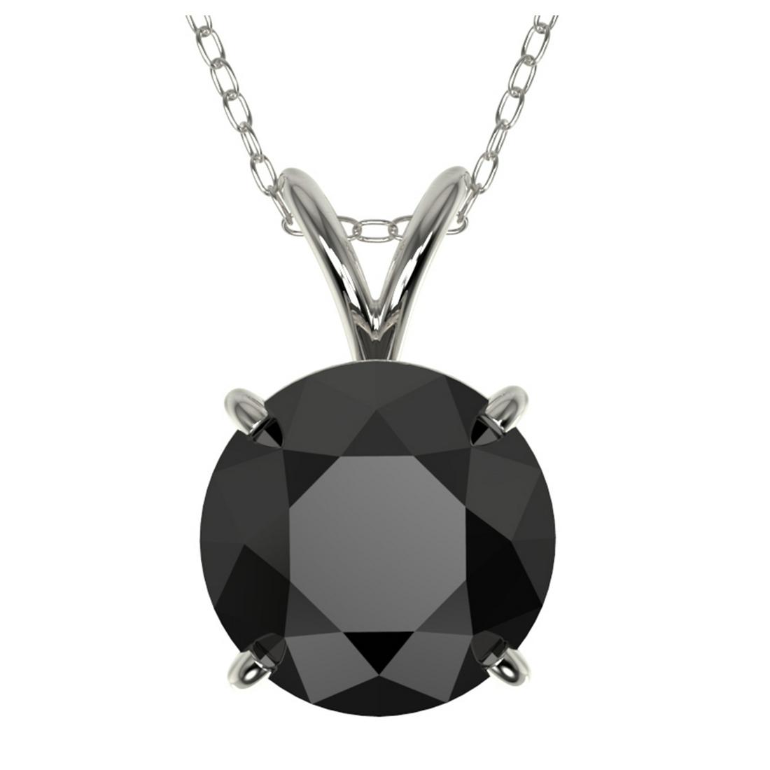 2 ctw Fancy Black Diamond Solitaire Necklace 10K White: REF-58X5R - SKU:33233 ---- 2 ctw Fancy Black Diamond Solitaire Necklace 10K White Gold Designer Brand Luxury Jewelry, made in the USA Suggested Retail Price: $4,300 Factory offers perfect factory sizi