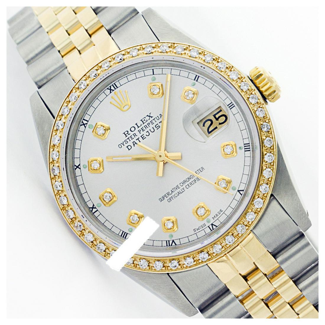 Rolex Ladies Two Tone 14K Gold/ss, Diamond Dial &: REF-434K5T ---- Rolex Ladies Two Tone 14K Gold/ss, Diamond Dial & Diamond Bezel, Sapphire Crystal This watch is in Excellent Condition. Newly serviced & Polished to Factory specifications. Prepetual, 