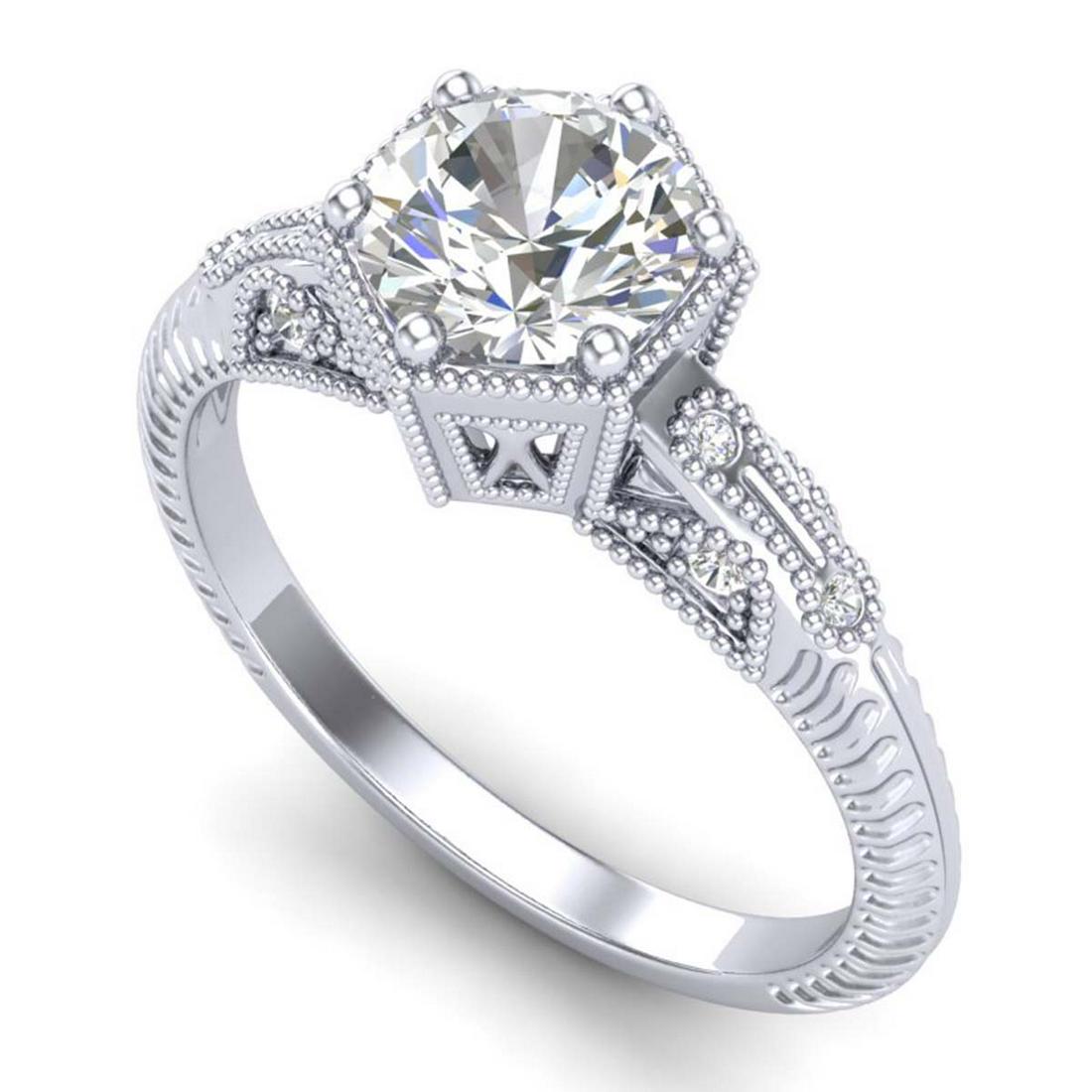 1.17 ctw VS/SI Diamond Solitaire Art Deco Ring 18K: REF-381F8N - SKU:37214 ---- 1.17 ctw VS/SI Diamond Solitaire Art Deco Ring 18K White Gold Designer Brand Luxury Jewelry, made in the USA Suggested Retail Price: $21,000 Factory offers perfect factory 
