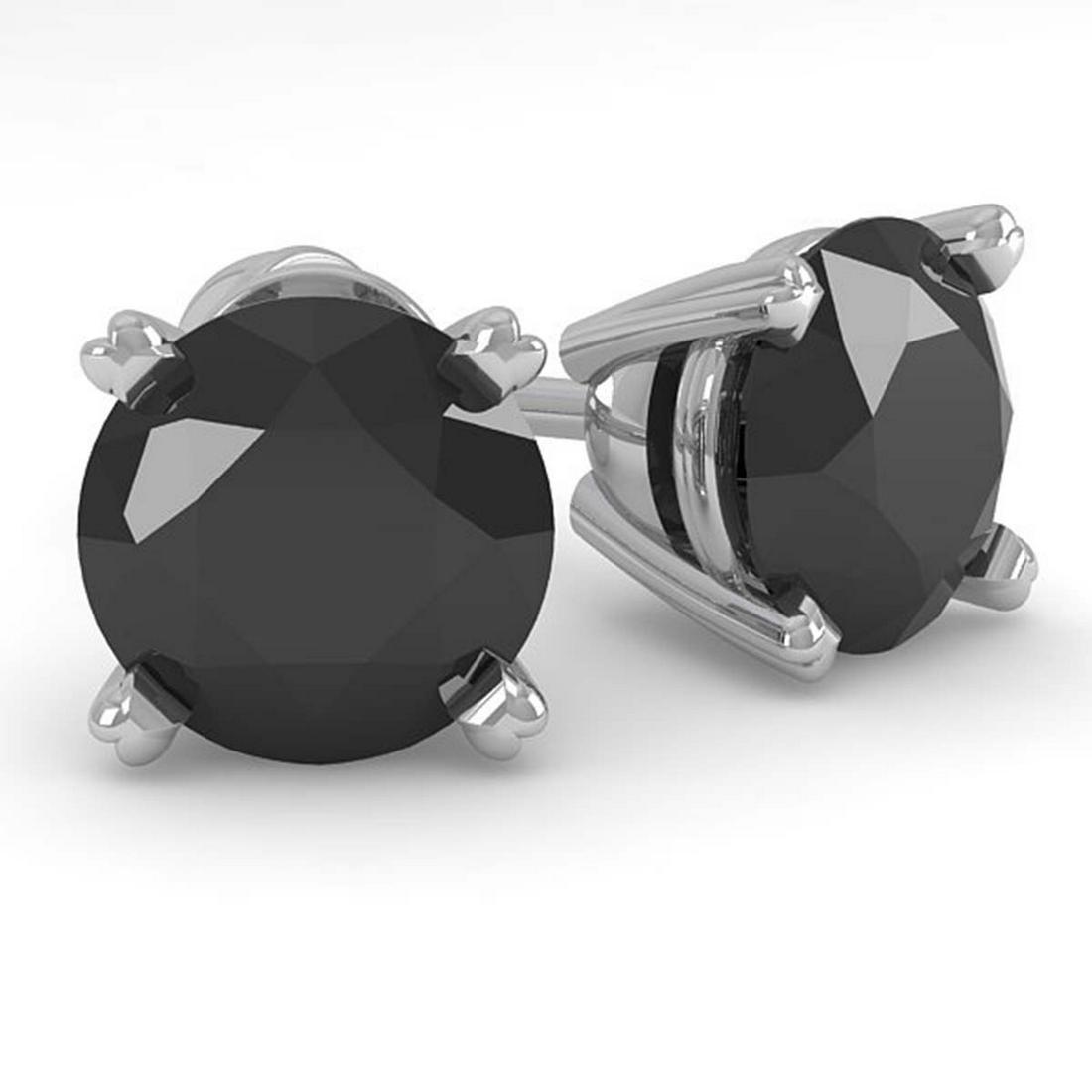2.0 ctw Black Diamond Stud Earrings 14K White Gold -: REF-48X2R - SKU:38374 ---- 2.0 ctw Black Diamond Stud Earrings 14K White Gold Designer Brand Luxury Jewelry, made in the USA Suggested Retail Price: $2,550 Factory offers perfect factory sizing, for a