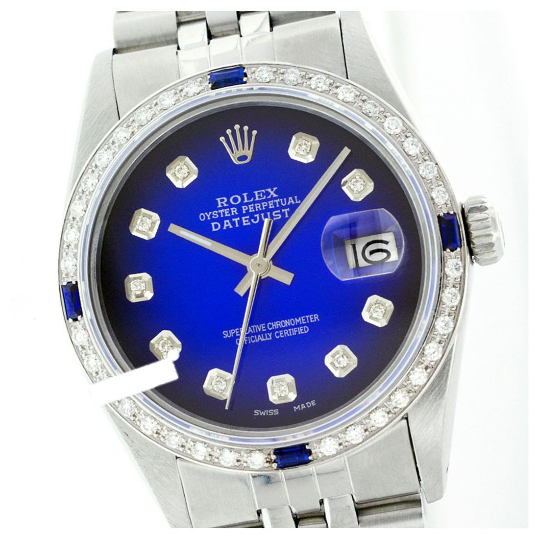 Rolex Men's Stainless Steel, QuickSet, Diam Dial &: REF-521M4F ---- Rolex Men's Stainless Steel, QuickSet, Diam Dial & Diam/Sapphire BezelThis watch is in Excellent Condition.Newly serviced & Polished to Factory specifications. Prepetual, Self-Winding