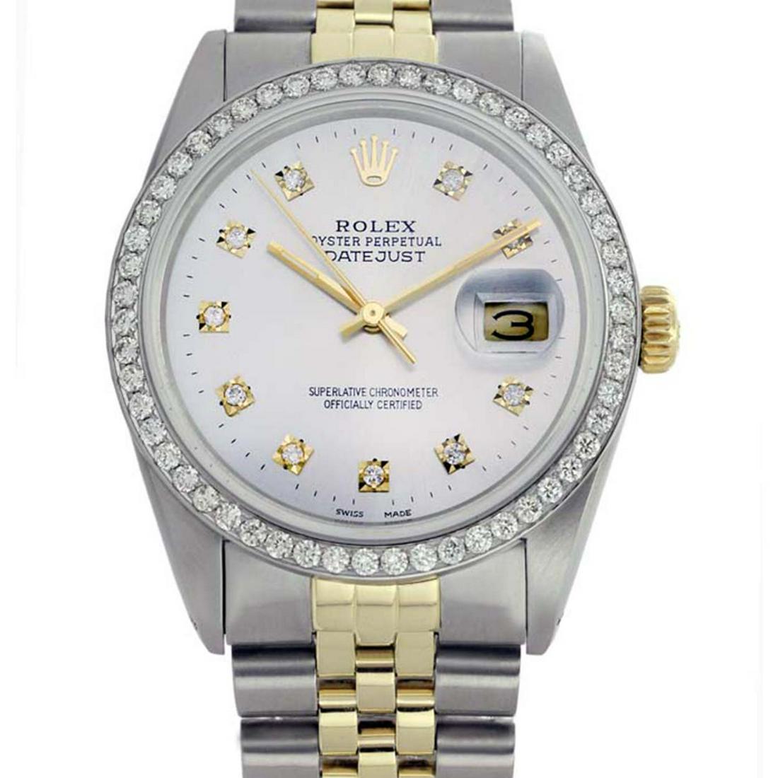 Rolex Ladies Two Tone 14K Gold/SS, Diamond Dial &: REF-434A7N ---- Rolex Ladies Two Tone 14K Gold/ss, Diamond Dial & Diamond Bezel, Sapphire CrystalThis watch is in Excellent Condition.Newly serviced & Polished to Factory specifications. Prepetual, Se