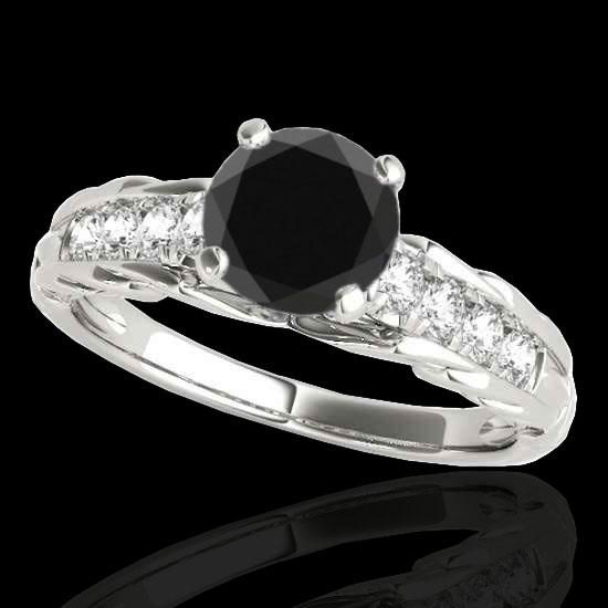 1.2 ctw Certified VS Black Diamond Solitaire Ring 10K: REF-43R6X - SKU: 34937 ---- 1.2 ctw Certified VS Black Diamond Solitaire Ring 10K White Gold Designer Brand Luxury Jewelry, made in the USA Suggested Retail Price: $3,500 Factory offers perfect factor
