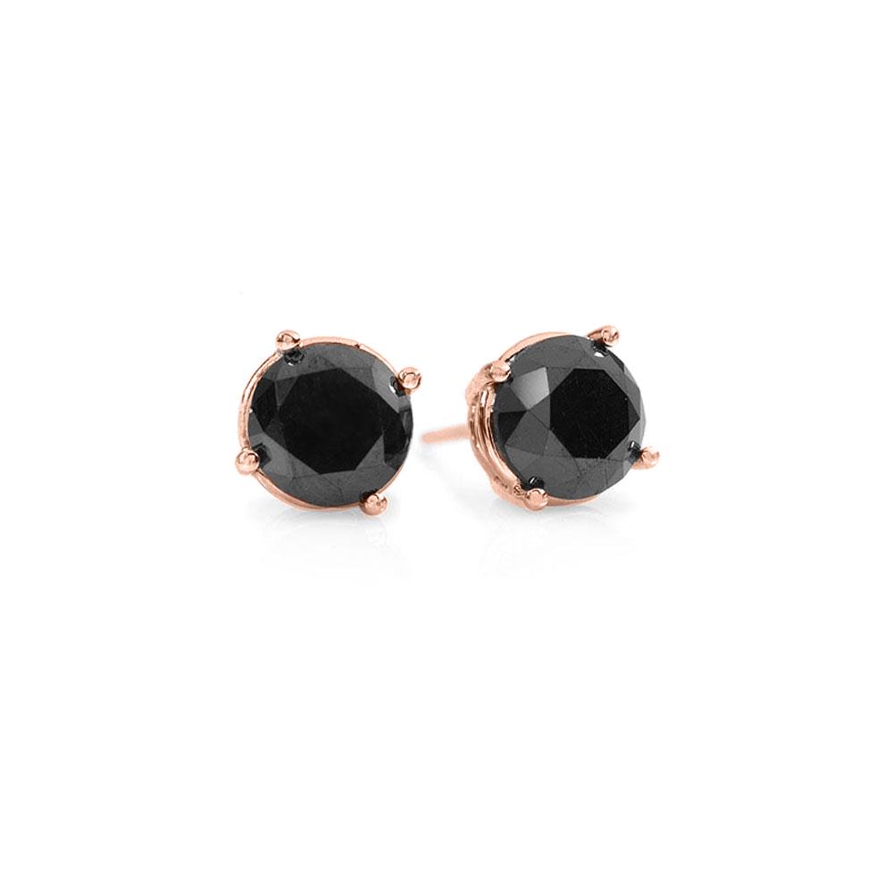 3.0 ctw VS Certified Black Diamond Stud Earrings 18K: REF-53H3W - SKU: 14154 ---- 3.0 ctw VS Certified Black Diamond Stud 18K Rose Gold Designer Brand Luxury Jewelry, made in the USA Suggested Retail Price: $3,050 Factory offers perfect factory sizing, f