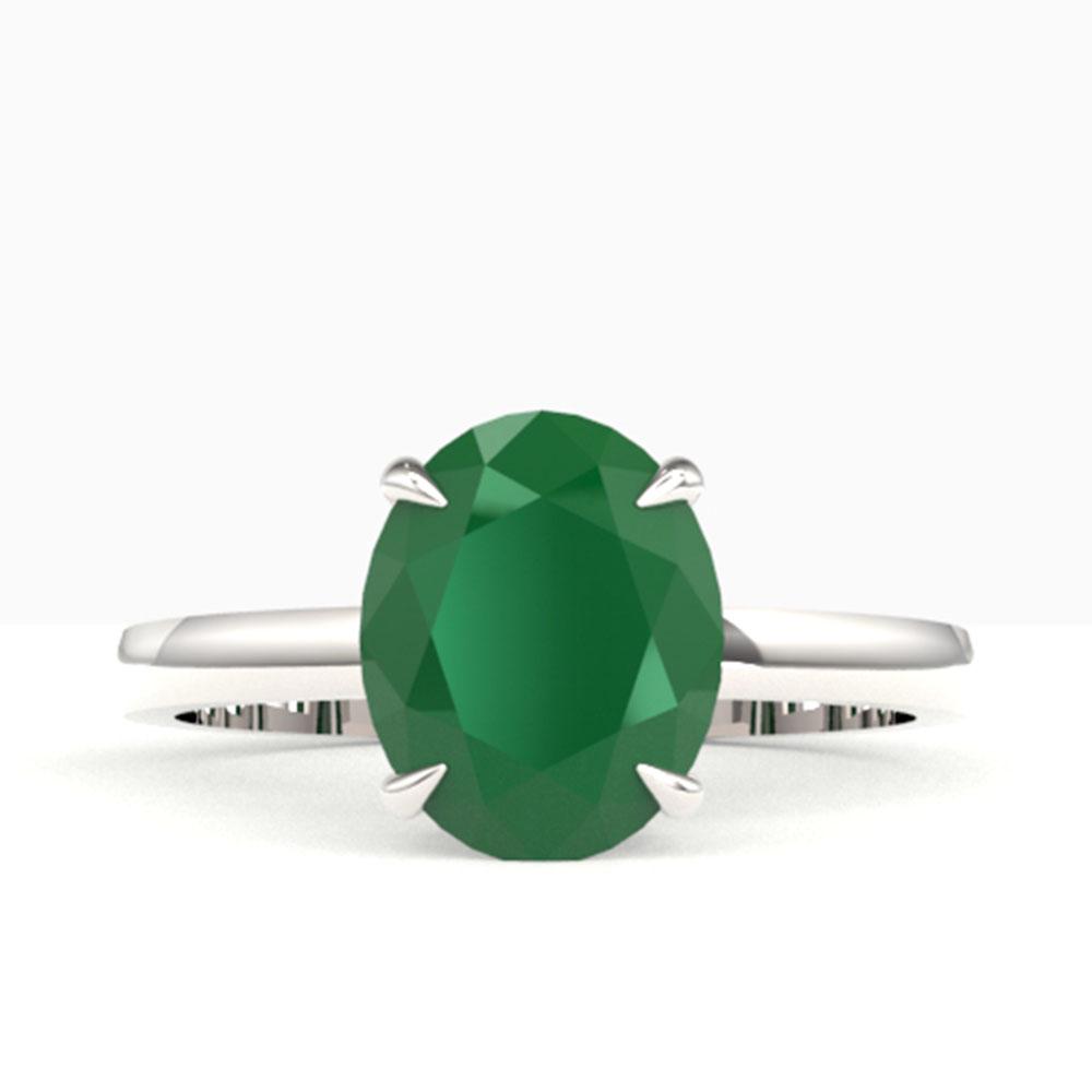 3.50 ctw Emerald Designer Solitaire Ring 18k White Gold: REF-34R3K - SKU: 22060 ---- 3.50 ctw Emerald Designer Solitaire Ring 18k White Gold Designer Brand Luxury Jewelry, made in the USA Suggested Retail Price: $3,000 Factory offers perfect factory sizing,
