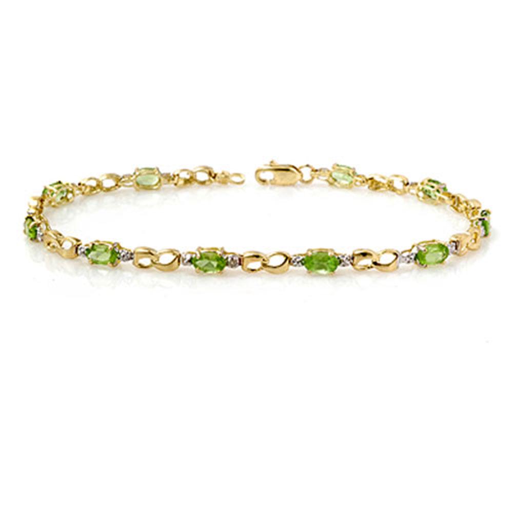 2.26 ctw Peridot & Diamond Bracelet 10k Yellow Gold -: REF-19Y4X - SKU: 12941 ---- 2.26 ctw Peridot & Diamond Bracelet 10k Yellow Gold Designer Brand Luxury Jewelry, made in the USA Suggested Retail Price: $1,850 Factory offers perfect factory sizing, for