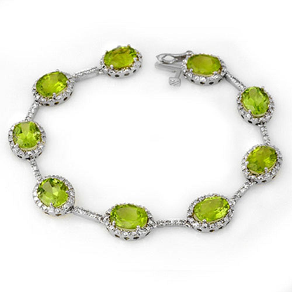 20.33 ctw Peridot & Diamond Bracelet 10k White Gold -: REF-103G3W - SKU: 11013 ---- 20.33 ctw Peridot & Diamond Bracelet 10k White Gold Designer Brand Luxury Jewelry, made in the USA Suggested Retail Price: $7,400 Factory offers perfect factory sizing, fo