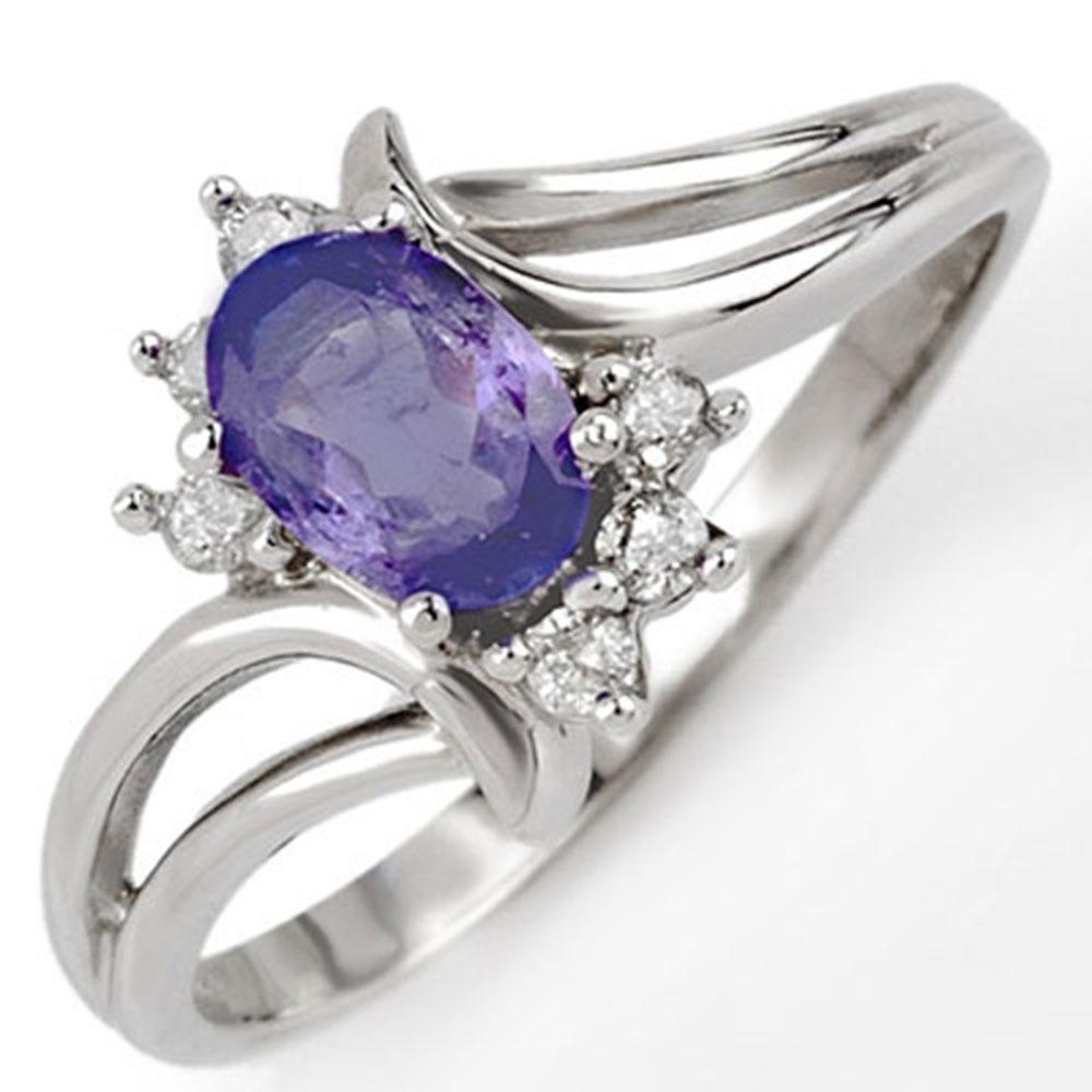 0.70 ctw Tanzanite & Diamond Ring 18k White Gold -: REF-25M2G - SKU: 10191 ---- 0.70 ctw Tanzanite & Diamond Ring 18k White Gold Designer Brand Luxury Jewelry, made in the USA Suggested Retail Price: $2,400 Factory offers perfect factory sizing, for al