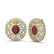 13.01 ctw Ruby & Diamond Earrings 18K Yellow Gold - - 2