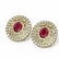 13.01 ctw Ruby & Diamond Earrings 18K Yellow Gold - - 3