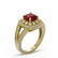 2.69 ctw Certified Ruby & Diamond Victorian Ring 14K - 2