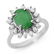 3.10 ctw Emerald & Diamond Ring 18k White Gold -
