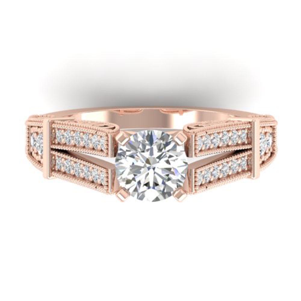 1.5 ctw Certified VS/SI Diamond Solitaire Art Deco Ring: REF-326M5G - SKU: 30475 ---- 1.5 ctw Certified VS/SI Diamond Solitaire Art Deco Ring 14k Rose Gold Designer Brand Luxury Jewelry, made in the USA Suggested Retail Price: $18,450 Factory offers perfect
