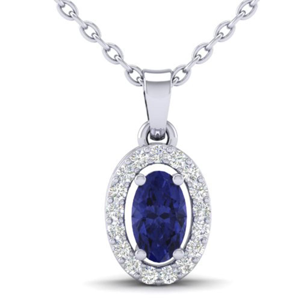 0.36 ctw Tanzanite & Micro Pave VS/SI Diamond Necklace: REF-23Y2X - SKU: 21330 ---- 0.36 ctw Tanzanite & Micro Pave VS/SI Diamond Necklace 18k White Gold Designer Brand Luxury Jewelry, made in the USA Suggested Retail Price: $2,200 Factory offers perfect f