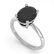 5.0 ctw Oval Black Diamond Engagment Designer Ring 14k - 2