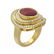 8.16 ctw Ruby & Diamond Ring 18K Yellow Gold -