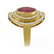 8.16 ctw Ruby & Diamond Ring 18K Yellow Gold - - 2