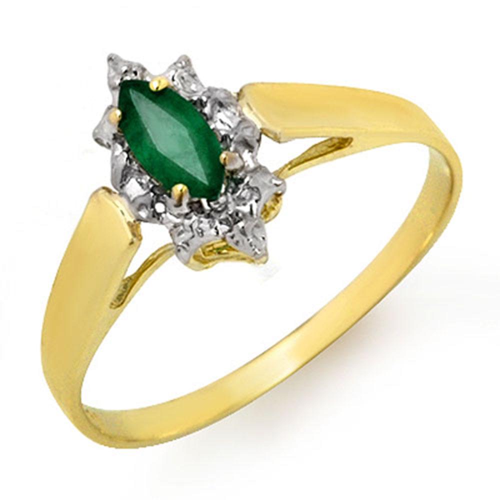 0.25 ctw Emerald Ring 10k Yellow Gold - REF-7Y5X: REF-7Y5X - SKU: 12905 ---- 0.25 ctw Emerald Ring 10k Yellow Gold Designer Brand Luxury Jewelry, made in the USA Suggested Retail Price: $650 Factory offers perfect factory sizing, for all rings & cust