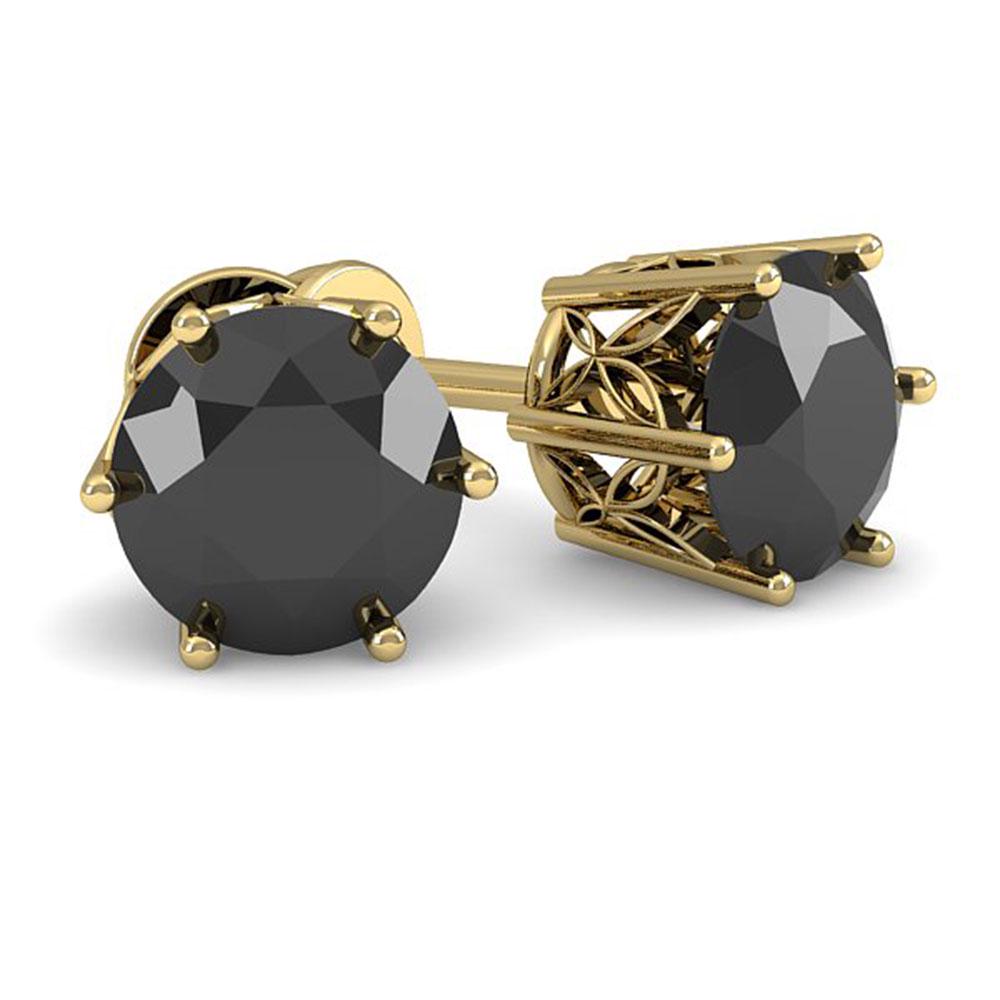 1.0 ctw Black Diamond Stud Art Deco Earrings 14k Yellow: REF-32X8A - SKU: 29665 ---- 1.0 ctw Black Diamond Stud Art Deco Earrings 14k Yellow Gold Designer Brand Luxury Jewelry, made in the USA Suggested Retail Price: $1,900 Factory offers perfect factory si