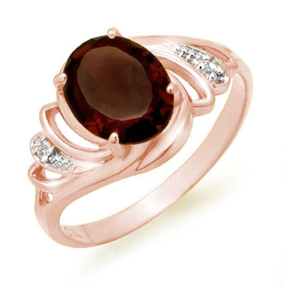 2.03 ctw Garnet & Diamond Ring 14k Rose Gold -: REF-17A5N - SKU: 12661 ---- 2.03 ctw Garnet & Diamond Ring 14k Rose Gold Designer Brand Luxury Jewelry, made in the USA Suggested Retail Price: $1,400 Factory offers perfect factory sizing, for all ri