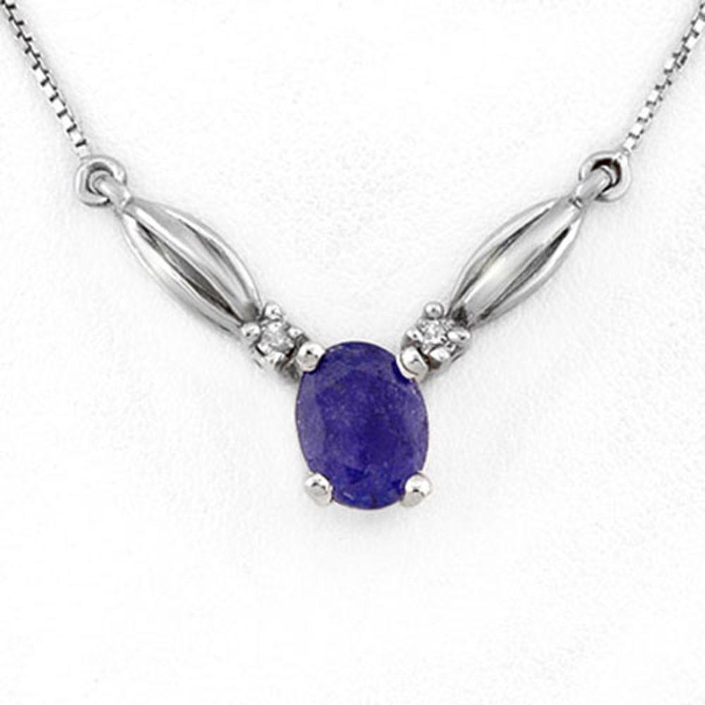 1.30 ctw Tanzanite & Diamond Necklace 10k White Gold -: REF-16G5W - SKU: 11360 ---- 1.30 ctw Tanzanite & Diamond Necklace 10k White Gold Designer Brand Luxury Jewelry, made in the USA Suggested Retail Price: $1,550 Factory offers perfect factory sizing, fo