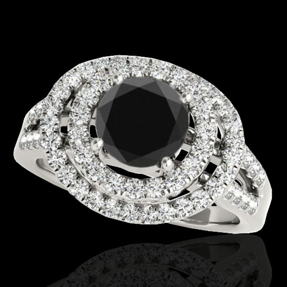 1.75 ctw Certified VS Black Diamond Solitaire Halo Ring: REF-76R3K - SKU: 34286 ---- 1.75 ctw Certified VS Black Diamond Solitaire Halo Ring 10k White Gold Designer Brand Luxury Jewelry, made in the USA Suggested Retail Price: $6,700 Factory offers perfect 