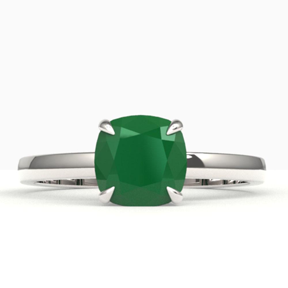 2 ctw Cushion Cut Emerald Solitaire Engagment Ring 18k: REF-33Y4X - SKU: 22140 ---- 2 ctw Cushion Cut Emerald Solitaire Engagment Ring 18k White Gold Designer Brand Luxury Jewelry, made in the USA Suggested Retail Price: $2,950 Factory offers perfect facto