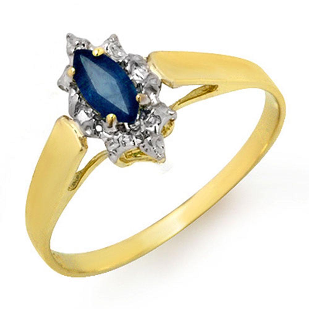 0.33 ctw Blue Sapphire Ring 10k Yellow Gold - REF-7A5N: REF-7A5N - SKU: 12988 ---- 0.33 ctw Blue Sapphire Ring 10k Yellow Gold Designer Brand Luxury Jewelry, made in the USA Suggested Retail Price: $600 Factory offers perfect factory sizing, for all rings 