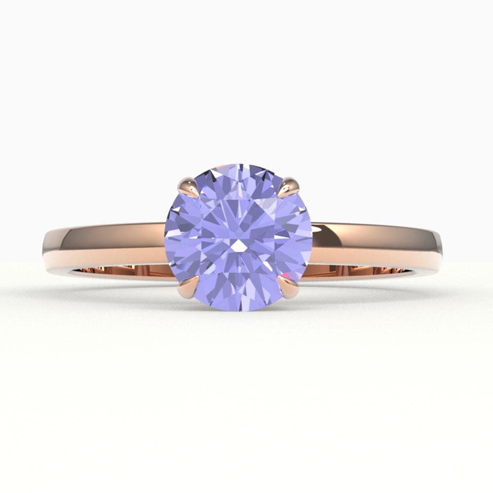 2 ctw Tanzanite Designer Engagment Ring 14k Rose Gold -: REF-39H5R - SKU: 22242 ---- 2 ctw Tanzanite Designer Engagment Ring 14k Rose Gold Designer Brand Luxury Jewelry, made in the USA Suggested Retail Price: $3,650 Factory offers perfect factory sizing, f