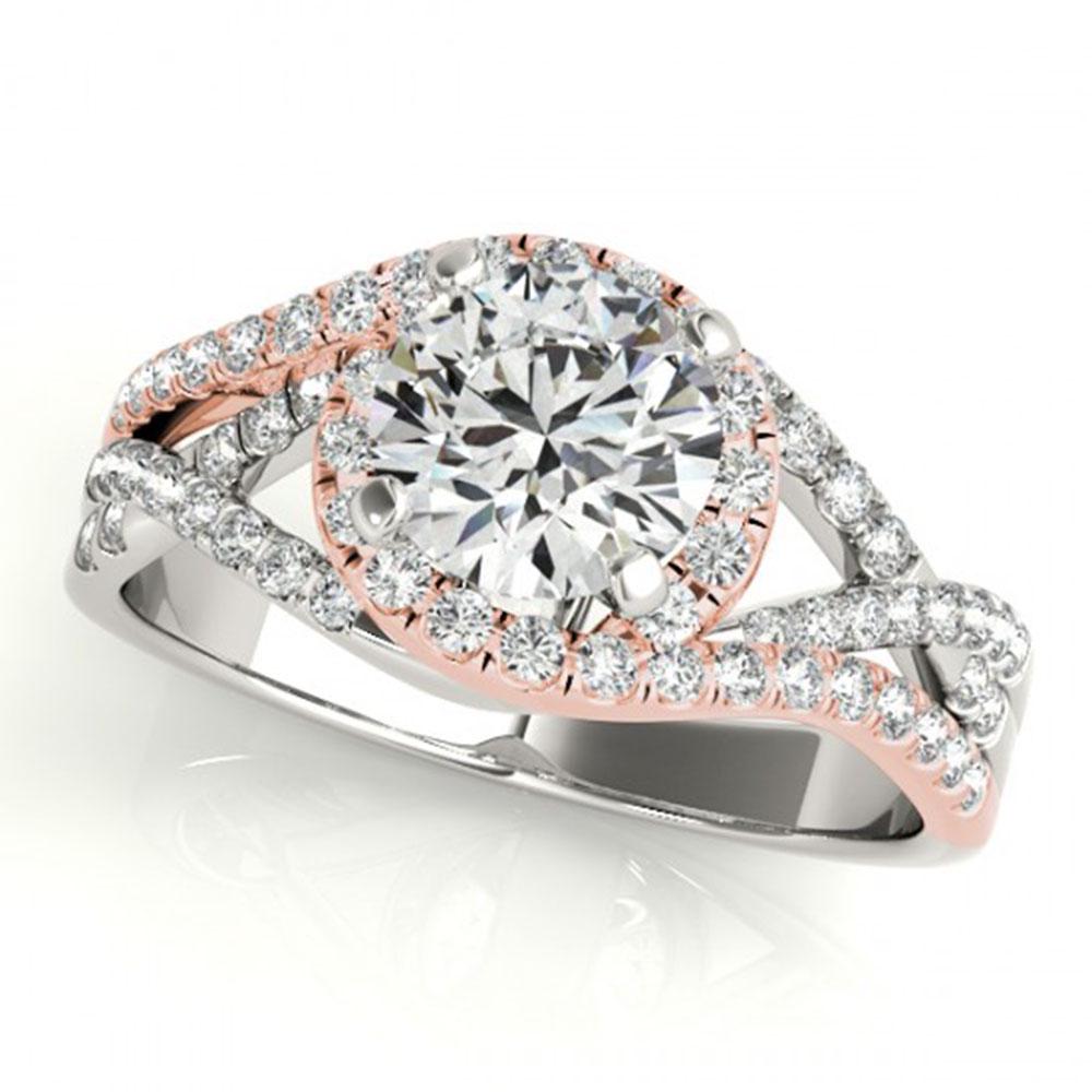1.25 ctw Certified VS/SI Diamond Solitaire Halo Ring: REF-170R5K - SKU: 26608 ---- 1.25 ctw Certified VS/SI Diamond Solitaire Halo Ring 18k White & Rose Gold Designer Brand Luxury Jewelry, made in the USA Suggested Retail Price: $11,250 Factory offers pe