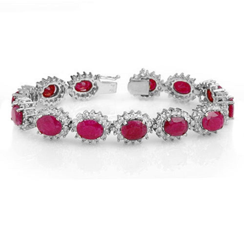42.12 ctw Ruby & Diamond Bracelet 14k White Gold -: REF-618W2H - SKU: 14054 ---- 42.12 ctw Ruby & Diamond Bracelet 14k White Gold Designer Brand Luxury Jewelry, made in the USA Suggested Retail Price: $44,200 Factory offers perfect factory sizing, for 