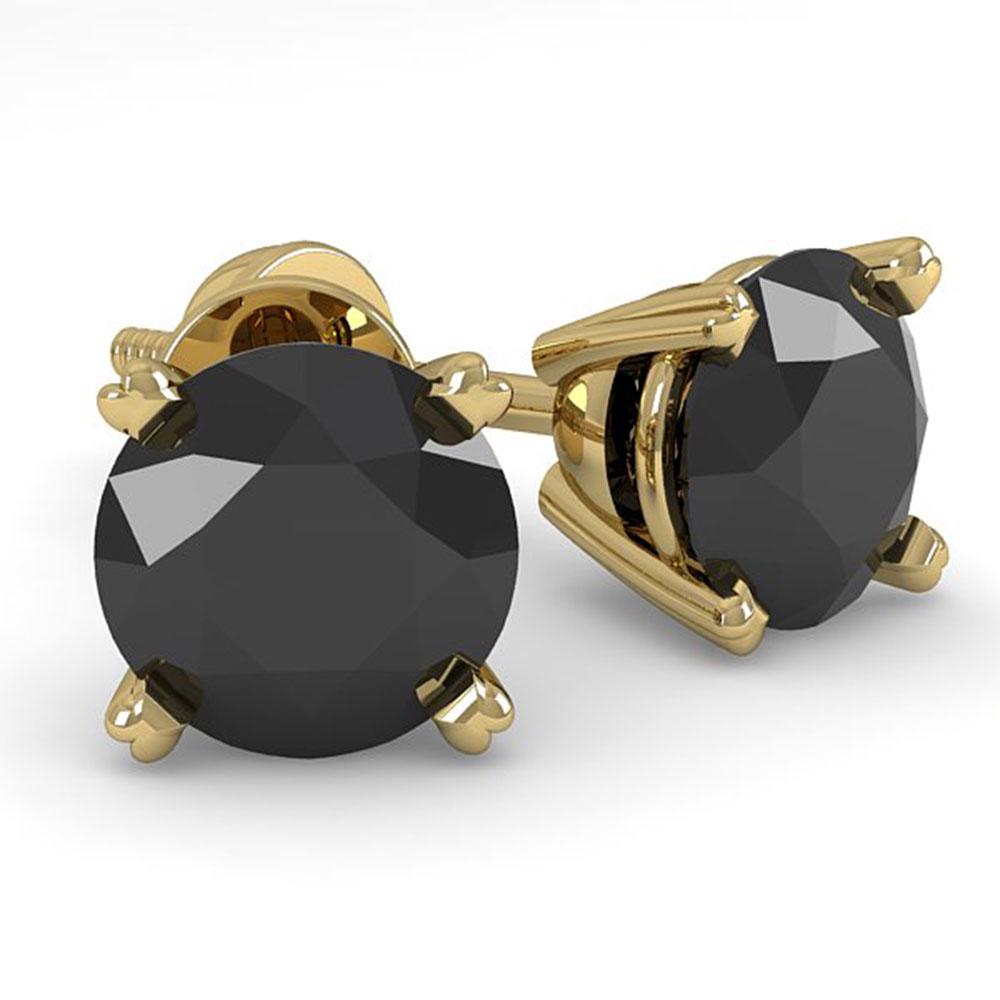 1.0 ctw Black Diamond Stud Designer Earrings 18k Yellow: REF-28F3M - SKU: 32269 ---- 1.0 ctw Black Diamond Stud Designer Earrings 18k Yellow Gold Designer Brand Luxury Jewelry, made in the USA Suggested Retail Price: $1,850 Factory offers perfect factory si