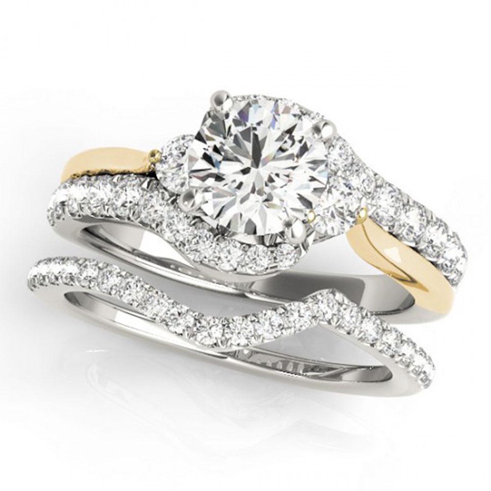 1.31 ctw Certified VS/SI Diamond Bypass Solitaire 2pc: REF-112K8Y - SKU: 31836 ---- 1.31 ctw Certified VS/SI Diamond Bypass Solitaire 2pc Set 14k White & Yellow Gold Designer Brand Luxury Jewelry, made in the USA Suggested Retail Price: $7,450 Factory off