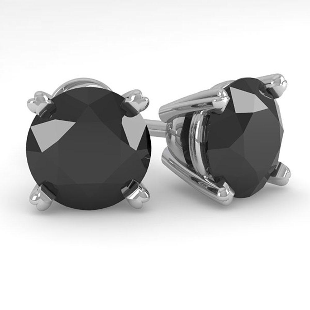 3.0 ctw Black Diamond Stud Designer Earrings 18k White: REF-82M2G - SKU: 32319 ---- 3.0 ctw Black Diamond Stud Designer Earrings 18k White Gold Designer Brand Luxury Jewelry, made in the USA Suggested Retail Price: $5,350 Factory offers perfect factory siz