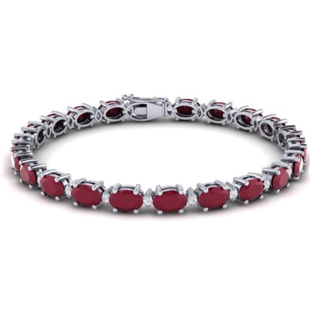 30.8 ctw Ruby & VS/SI Certified Diamond Eternity: REF-245M5G - SKU: 29459 ---- 30.8 ctw Ruby & VS/SI Certified Diamond Eternity Bracelet 10k White Gold Designer Brand Luxury Jewelry, made in the USA Suggested Retail Price: $18,900 Factory offers perf