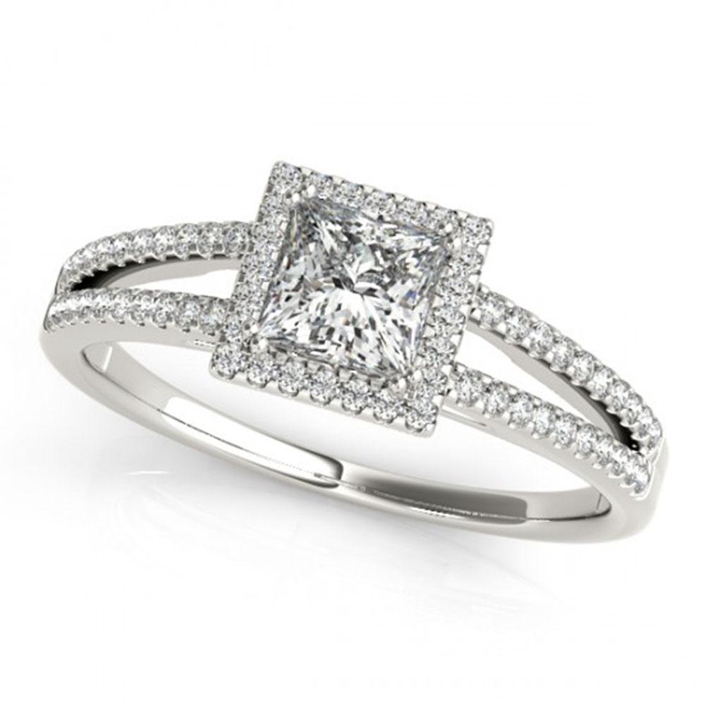 0.85 ctw Certified VS/SI Princess Diamond Halo Ring 18k: REF-104H9R - SKU: 27147 ---- 0.85 ctw Certified VS/SI Princess Diamond Halo Ring 18k White Gold Designer Brand Luxury Jewelry, made in the USA Suggested Retail Price: $6,900 Factory offers perfect fac